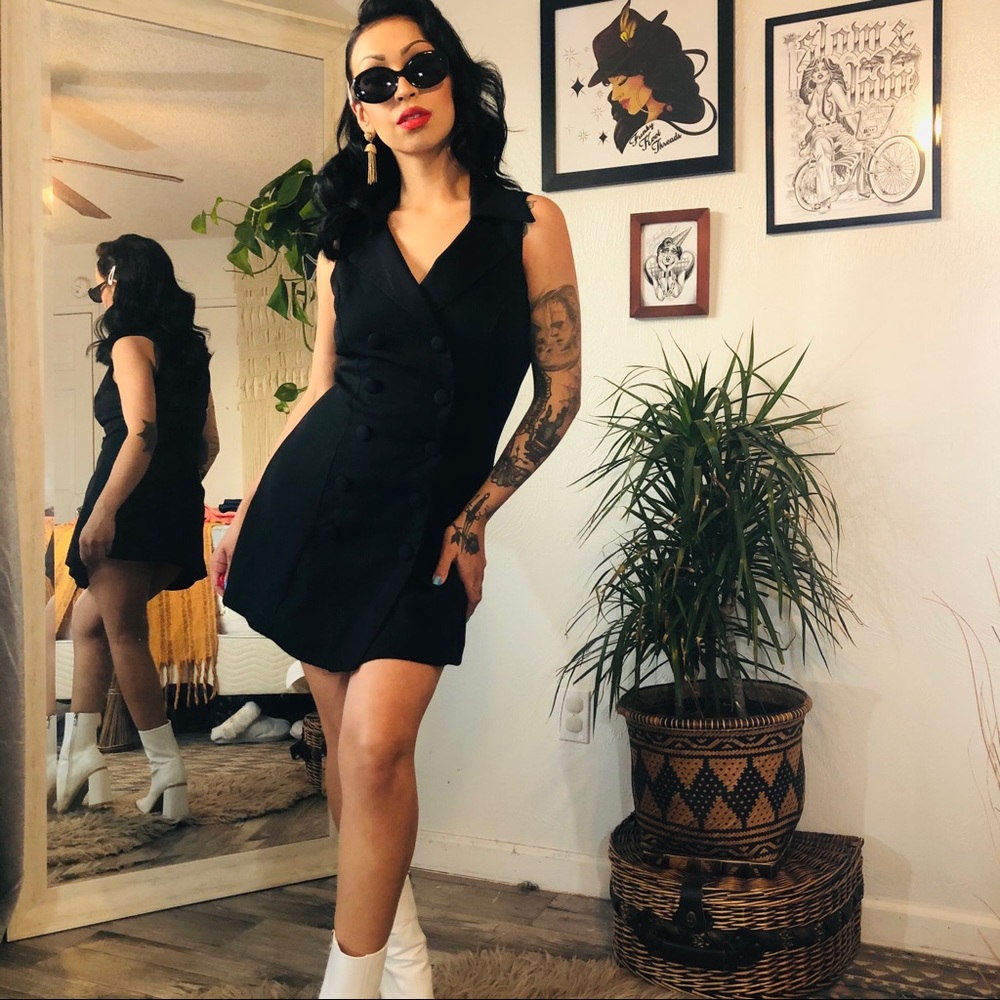 Vintage Double Breasted Mini Dress